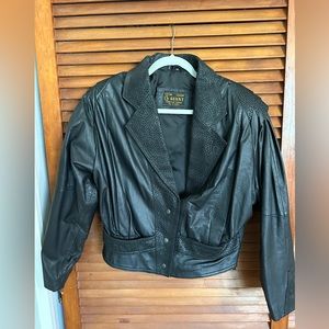 Vintage Genuine Leather 80s Crop Jacket size M
